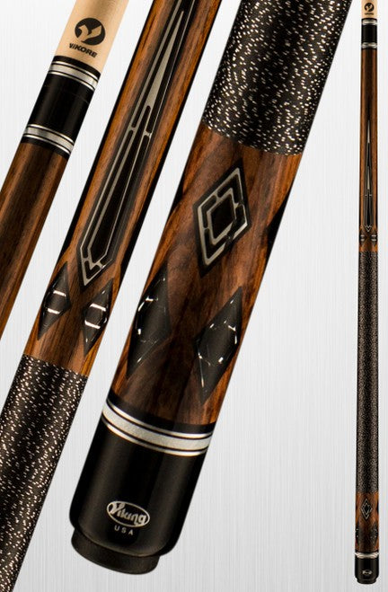 Viking MT0500 Pool Cue with ViKORE Performance Shaft & Linen Wrap, Mirror Inlays