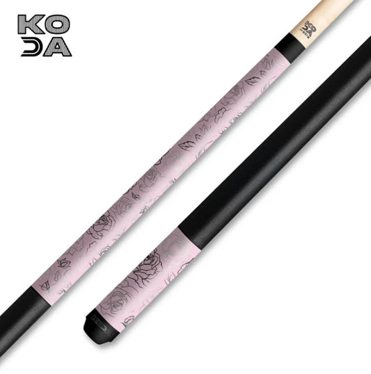Koda KDV30PK Pool Cue | Pink Rose Graphic | 19oz | 12.5mm Shaft | New