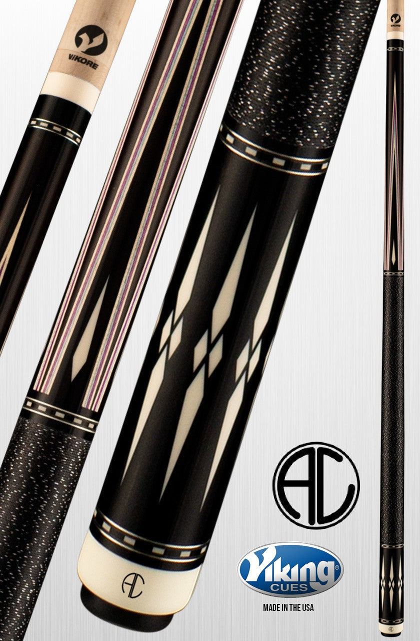 Ariel Carmeli by Viking Cues Diamond Series Silver Diamond Pool Cue Vikore Shaft