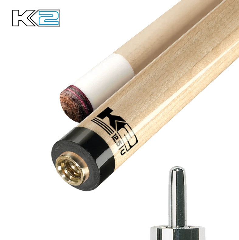 K2 Pool Cue KL140 Gloss Black, Pink Marcota Points W/ K2 LD 12.5MM Shaft!