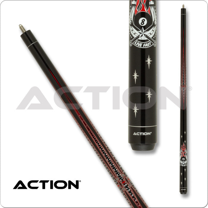 Action ACT165 Garage Pool Cue Billiard Stick with Bold Design and Performance