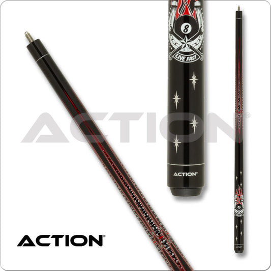 Action ACT165 Garage Pool Cue Billiard Stick with Bold Design and Performance