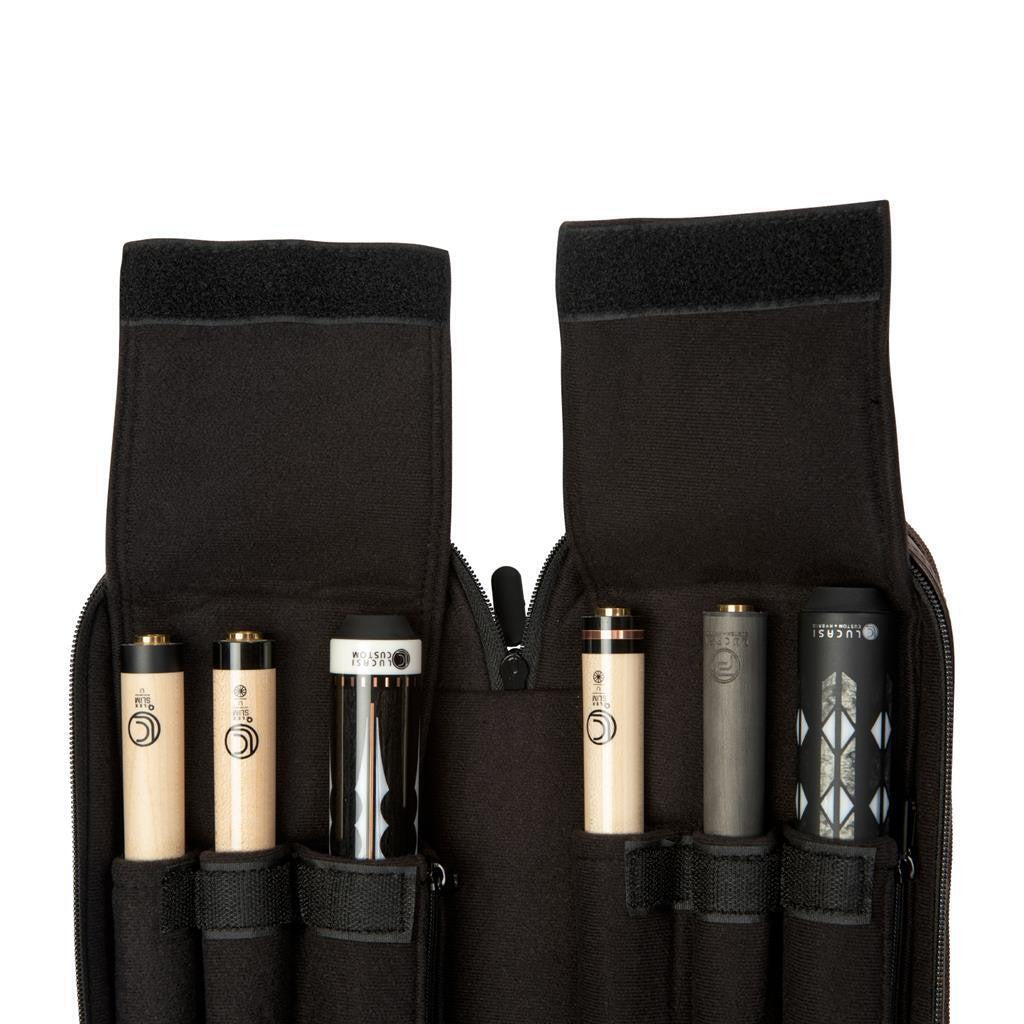 Lucasi DUO 2x4 Soft Pool Cue Case - Brown Leather, Free Shipping USA