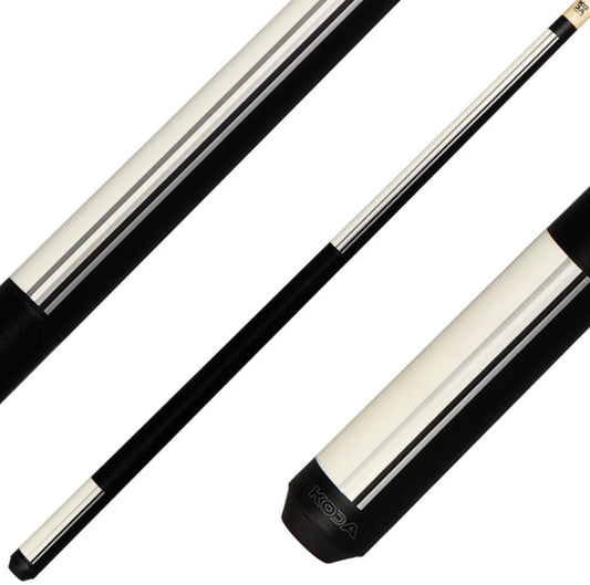KODA KD29WH Pool Cue 29 Inch Maple Shaft 12.5mm Triangle Tip Black White