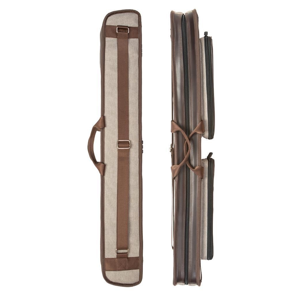 Lucasi DUO 2x4 Soft Pool Cue Case - Brown Leather, Free Shipping USA