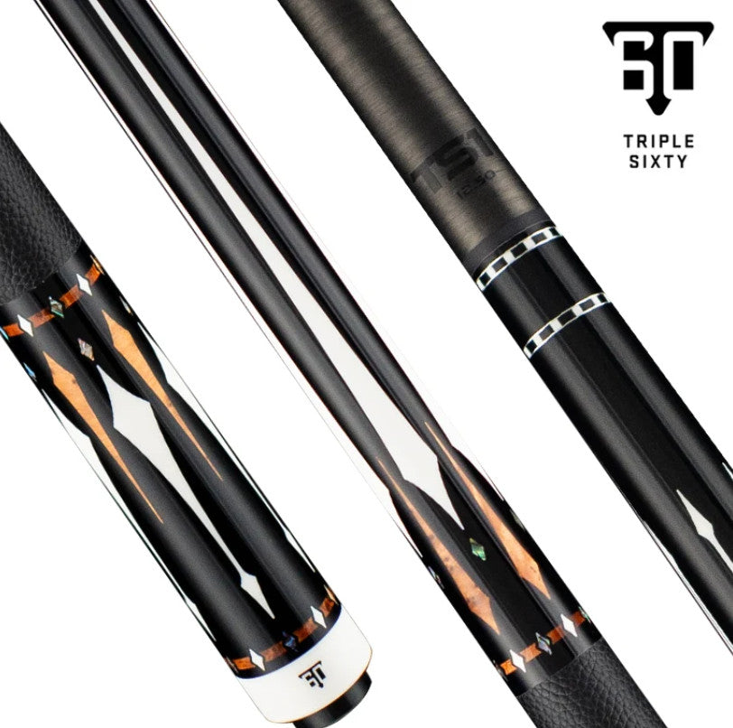 Triple 60 Carnivale CN2 Billiards Cue, Ebony Amboyna Burl Inlays