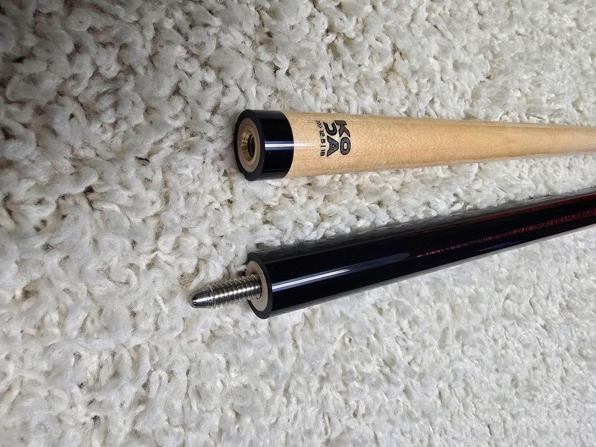 Koda KD46RD Pool Cue. Red with Black and Silver Graphic 12.5mm Shaft!