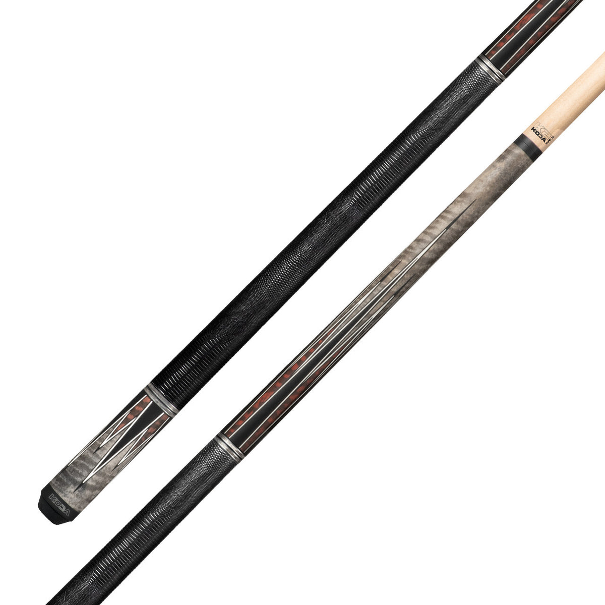 K2 Pool Cue KL182 Matte Gray Curley, Snake/Black 8pt W/ K2 LD 11.75MM Shaft!
