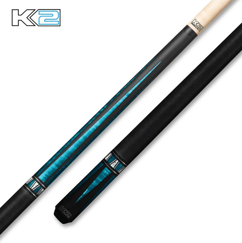 K2 Pool KL172 Cue Matte Black, Purple Curly Point Design W/ K2 LD 11.75MM Shaft!