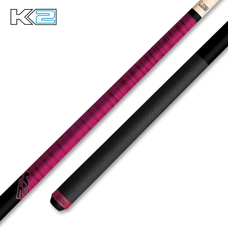K2 Pool Cue KLCPK Pink Leather Wrap 11.75MM Low Deflection Playing Cue