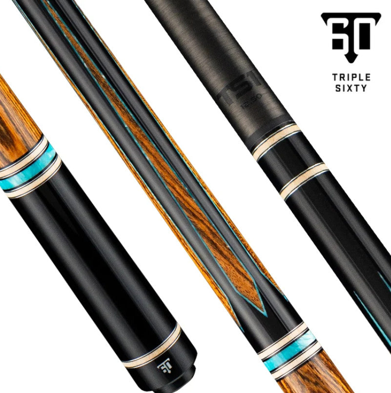 Triple 60 Carpo CP1 Ebony Pool Cue, Titanium Radial Joint, Custom Shaft