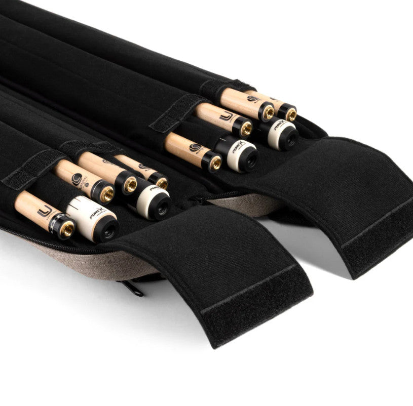 Pure X 4x8 Soft Pool Cue Case, Padded Polyester, Backpack Straps, Gray