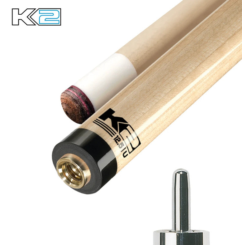 K2 KL160 Pool Cue Matte Black White 11.75mm Low Deflection Shaft Uni-Loc