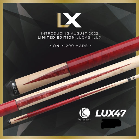 LUCASI LUX 47 CUSTOM CUE UNILOC 12.75MM LTD ONLY 200 MADE NEW FREE SHIPPING