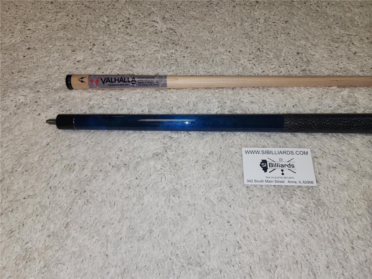 Viking Valhalla VA113 Hard Rock Maple Linen Wrap Pool/Billiard Cue - Blue