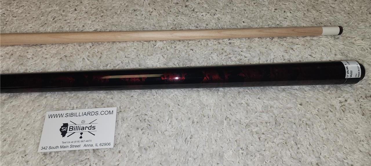 Viking Valhalla VA212 Hard Rock Maple Pool/Billiard Cue Red & Black Marble