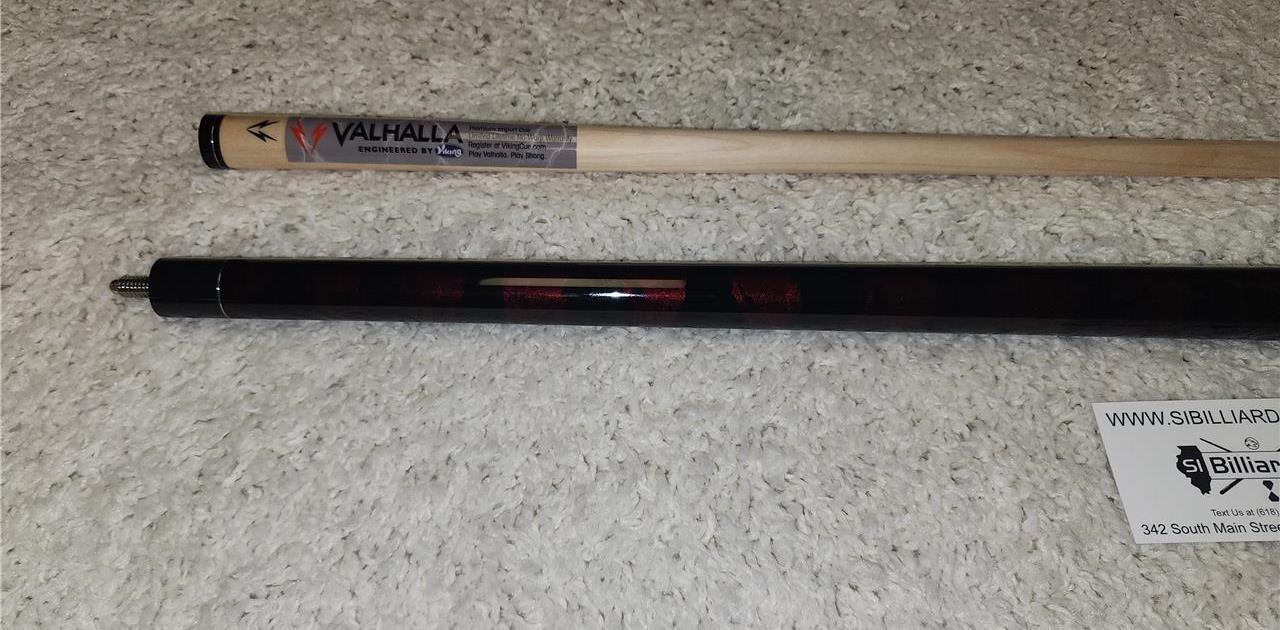 Viking Valhalla VA212 Hard Rock Maple Pool/Billiard Cue Red & Black Marble