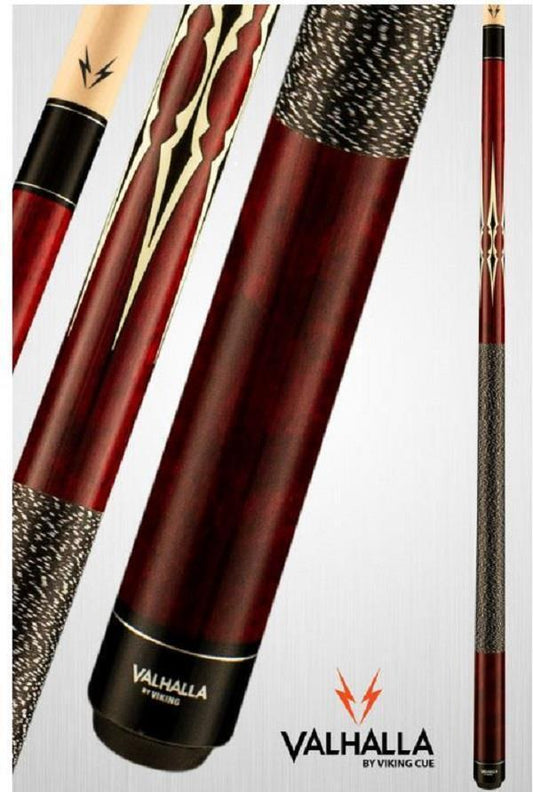 Viking Valhalla VA232 5 Point White Transfer Pool/Billiard Cue - Red Stain