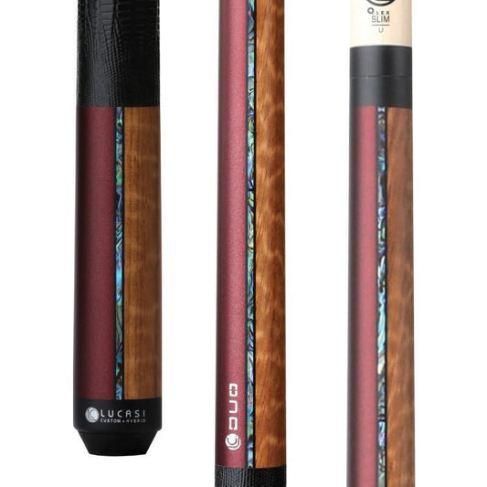 Lucasi Cues LZDU14  Duo Red and Exotic Apitong Pool Billiards Cue 11.75mm