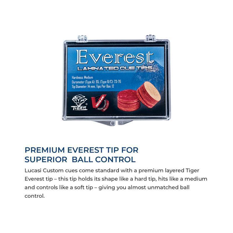 Lucasi LZC55 Custom Billiard Pool Cue Stick Snakewood 6 point 11.75mm Slim Shaft