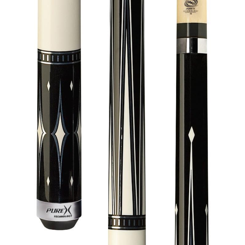 PureX HXT90 Kamui Black Soft Tip Traditional Silver Accents Technology Pool Cue