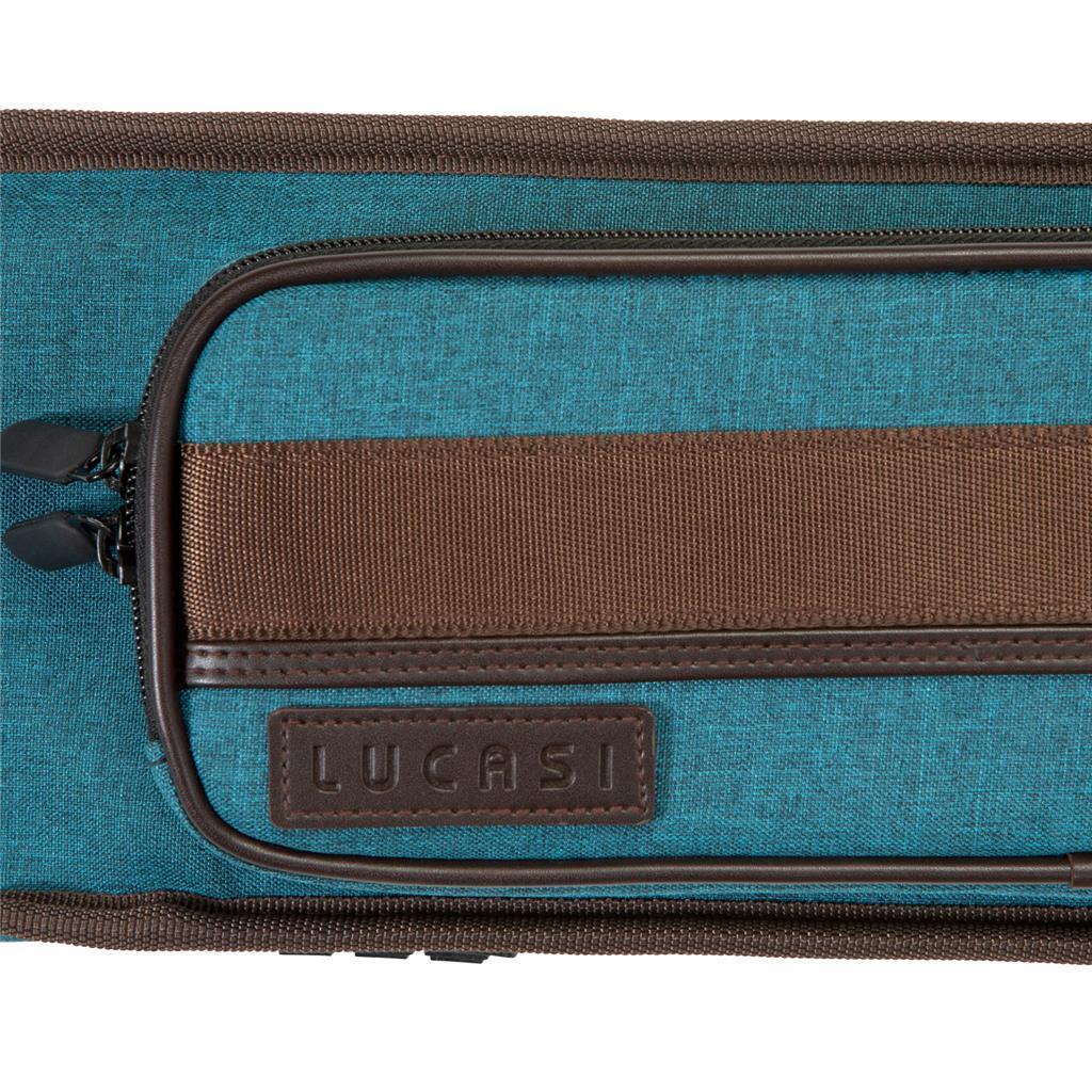 Lucasi DUO 3x5 Soft Pool Cue Case - Teal Blue/Brown Free US Shipping!