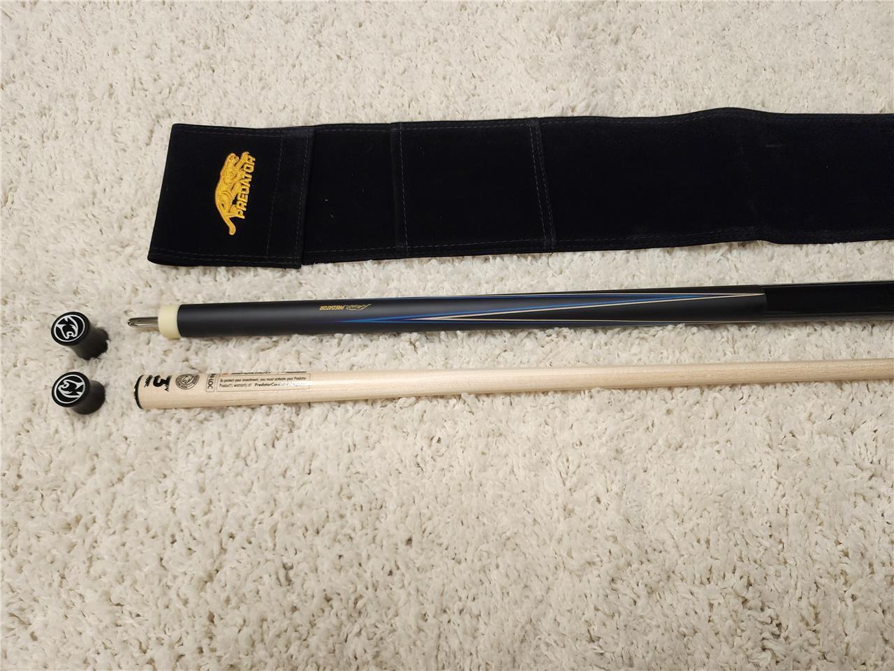 Predator 4 Point Sneaky Pete Black/Blue Points No Wrap Pool Cue w/ 314-3 New!!!