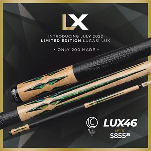 LUCASI LUX 46 CUSTOM CUE UNILOC 11.75MM LTD New, Fast Shipping!