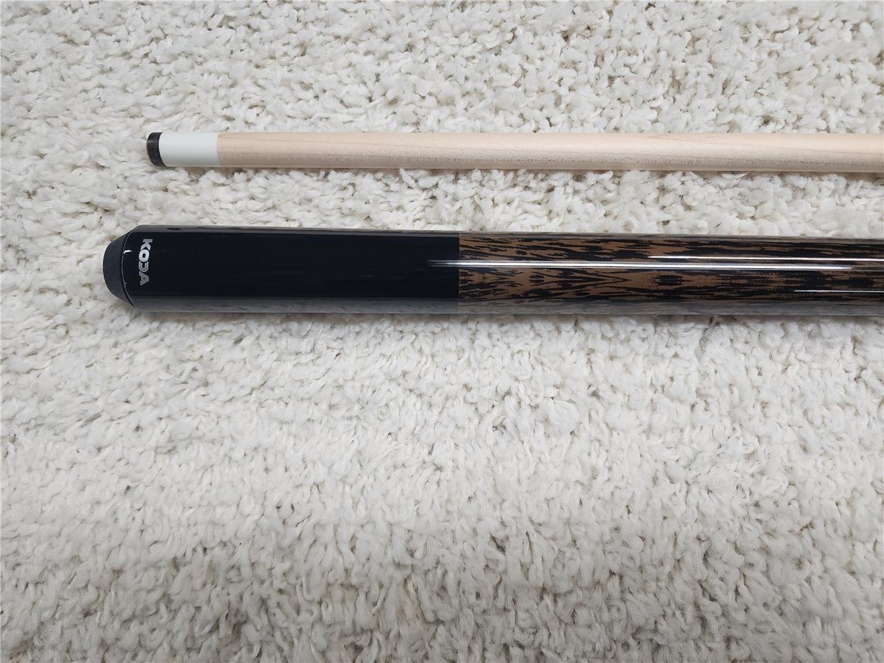 KODA POOL CUE KD20 Black Butt w/ Palm Wood Decal Wrap & Maple Shaft 19 oz 12.75