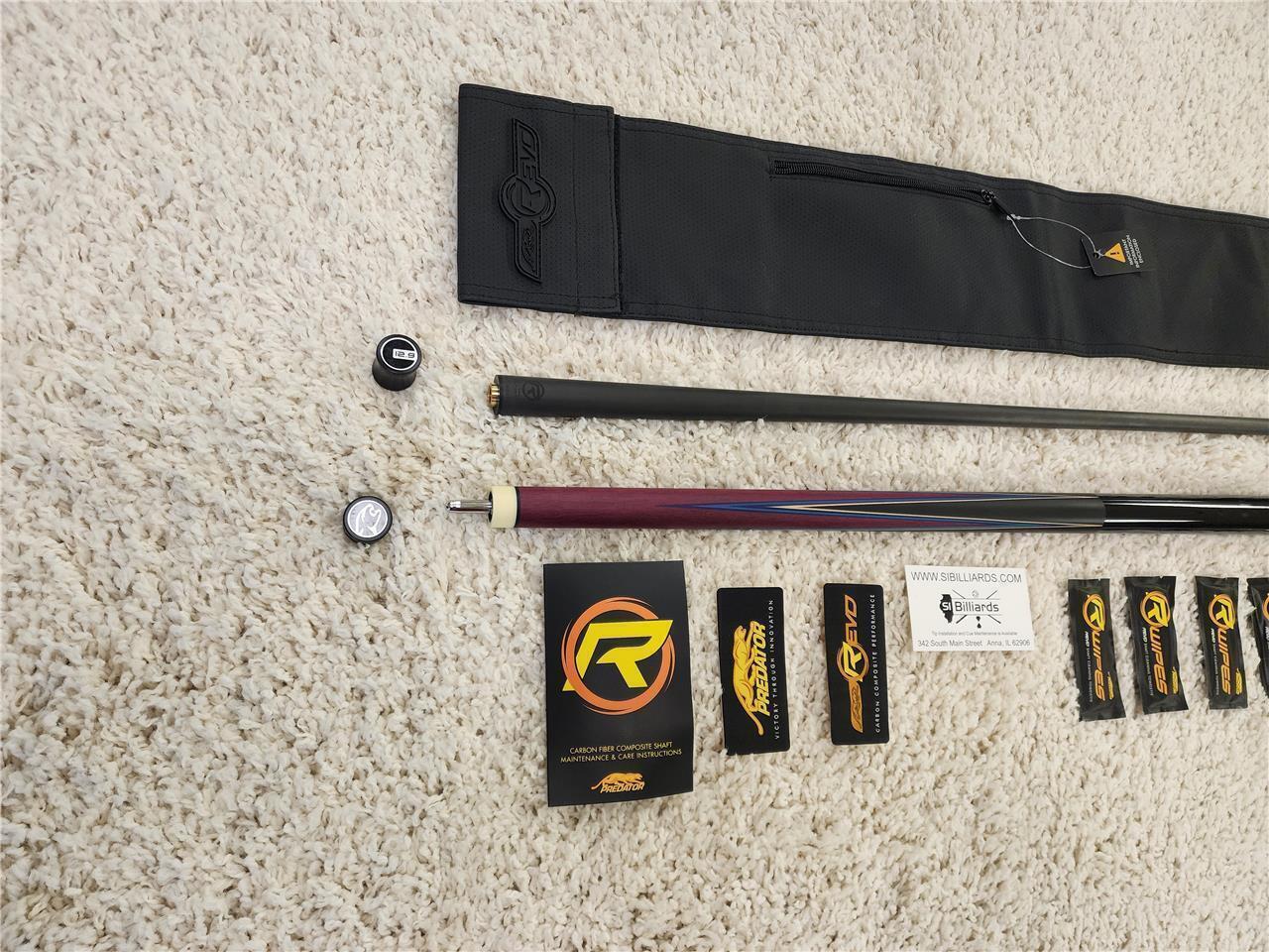 Predator 4 Point Sneaky Pete Purple Heart/Blue Points No Wrap Cue W/ Revo 12.9