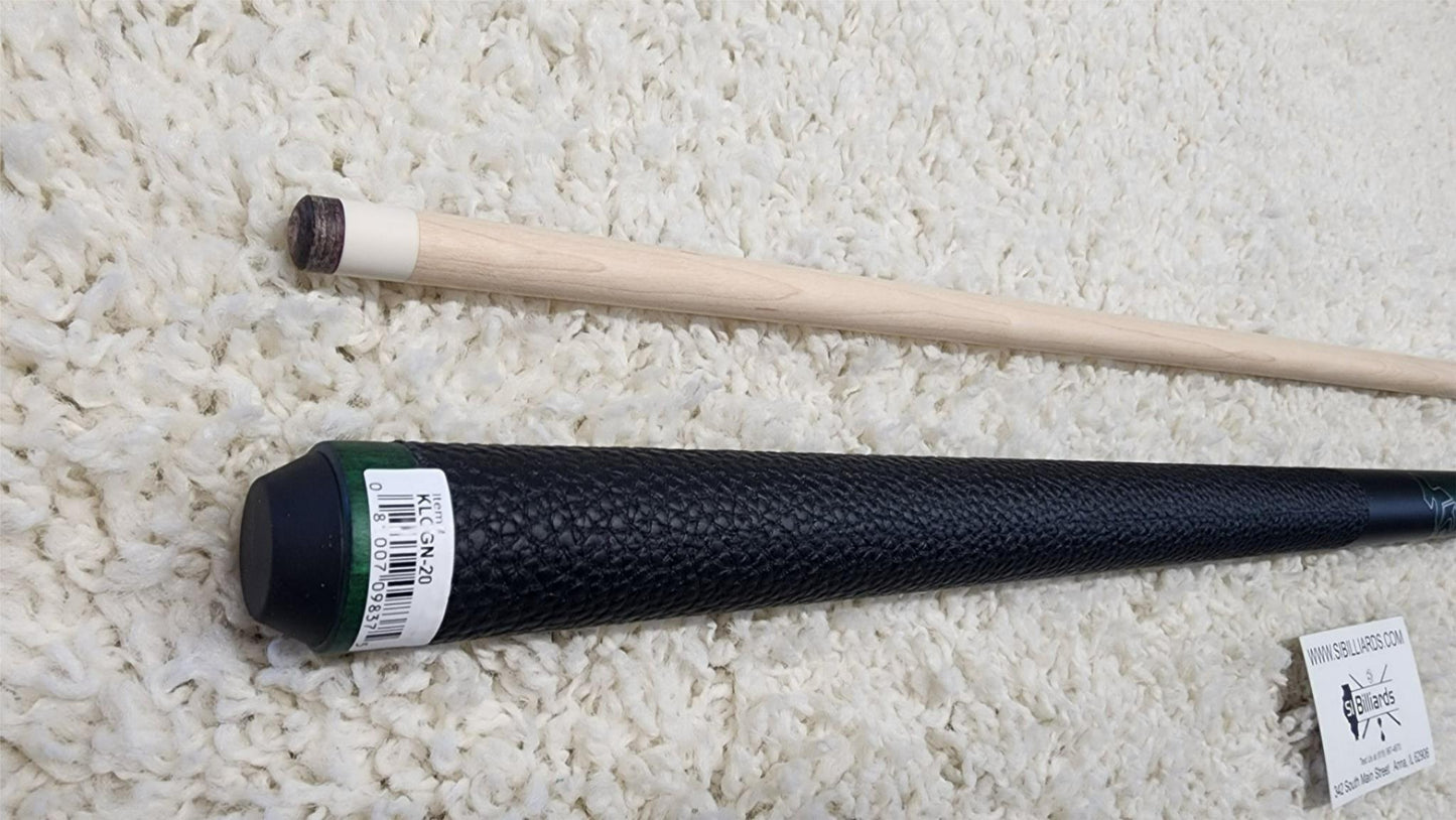 K2 Pool Cue KLCGN Green w/ Leather Wrap Play Cue w/ Low Deflection 12.5MM Shaft