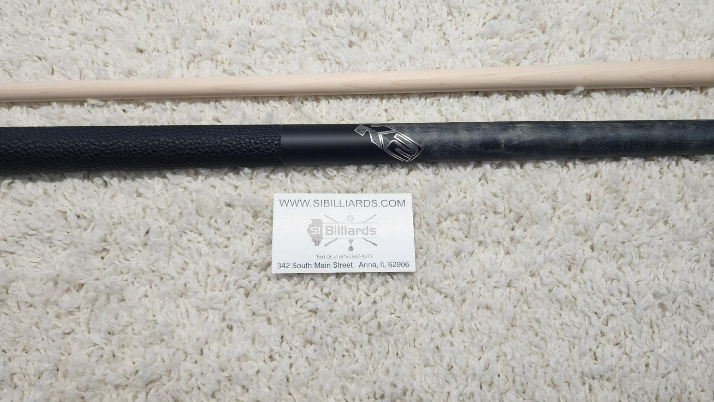K2 Pool Cue KLCGY Grey w/ Leather Wrap Play Cue w/ Low Deflection 12.5MM Shaft