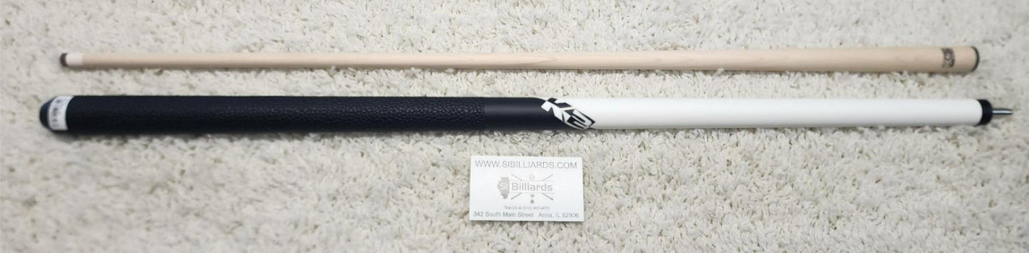 K2 Pool Cue KLCWH White w/ Leather Wrap Play Cue w/ Low Deflection 11.75MM Shaft