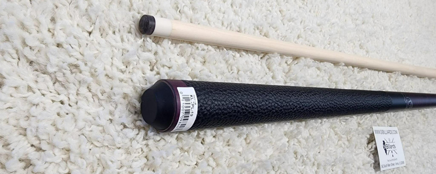 K2 Pool Cue KLCPL Purple w/ Leather Wrap Play Cue w/ Low Deflection 12.5MM Shaft