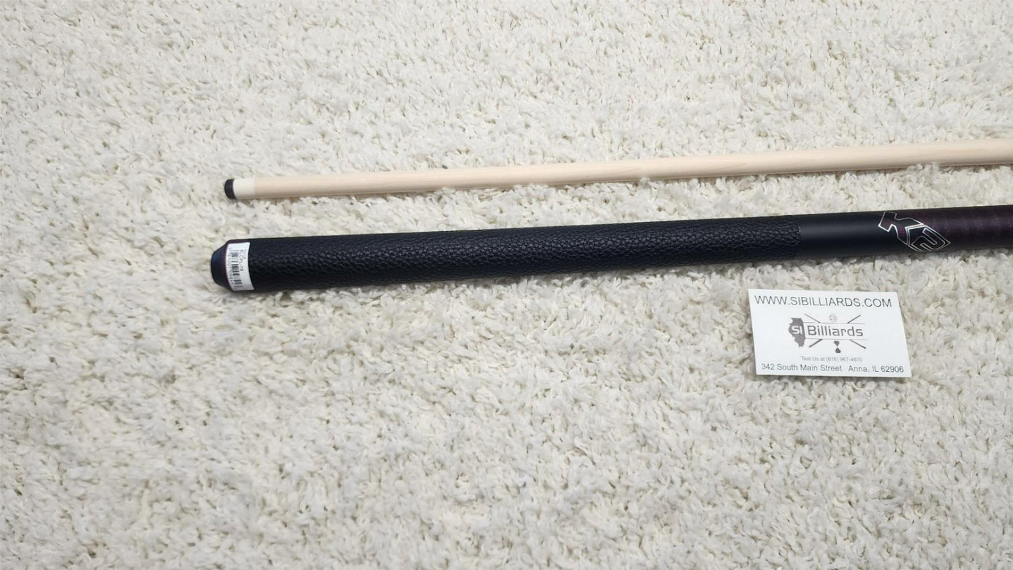 K2 Pool Cue KLCPL Purple w/ Leather Wrap Play Cue w/ Low Deflection 12.5MM Shaft