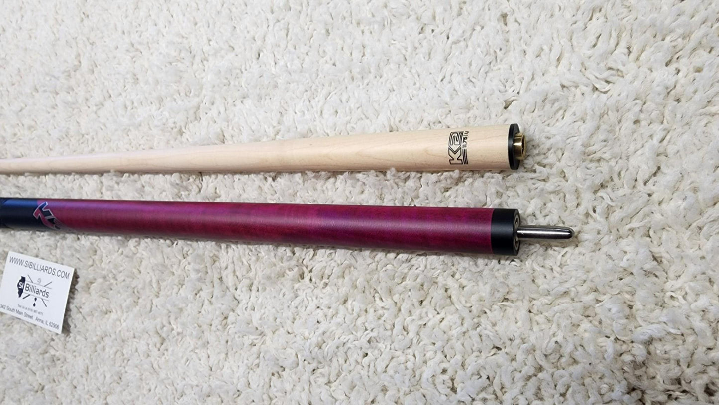 K2 Pool Cue KLCPL Pink w/ Leather Wrap Play Cue w/ Low Deflection 11.75MM Shaft