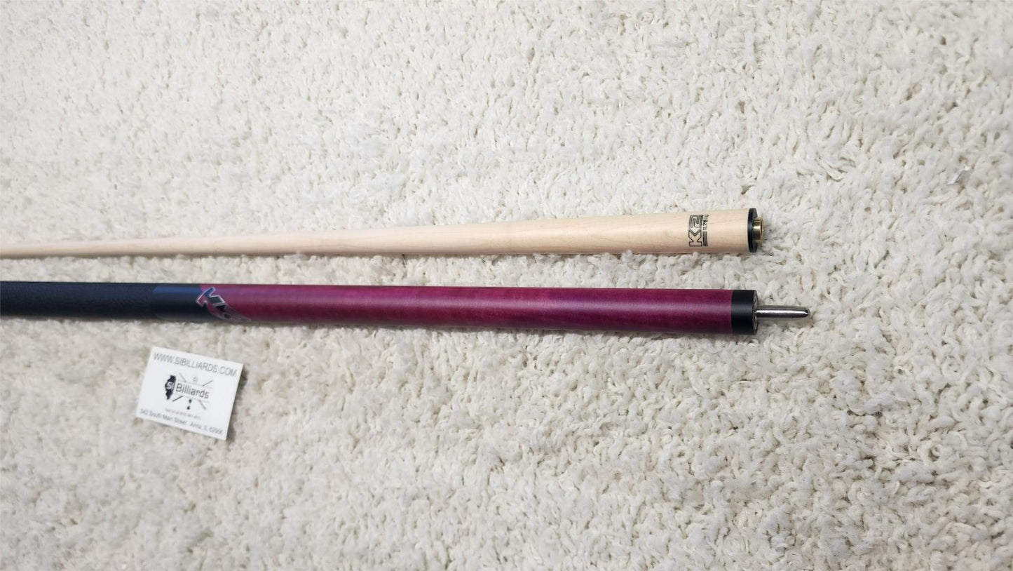 K2 Pool Cue KLCPL Pink w/ Leather Wrap Play Cue w/ Low Deflection 11.75MM Shaft