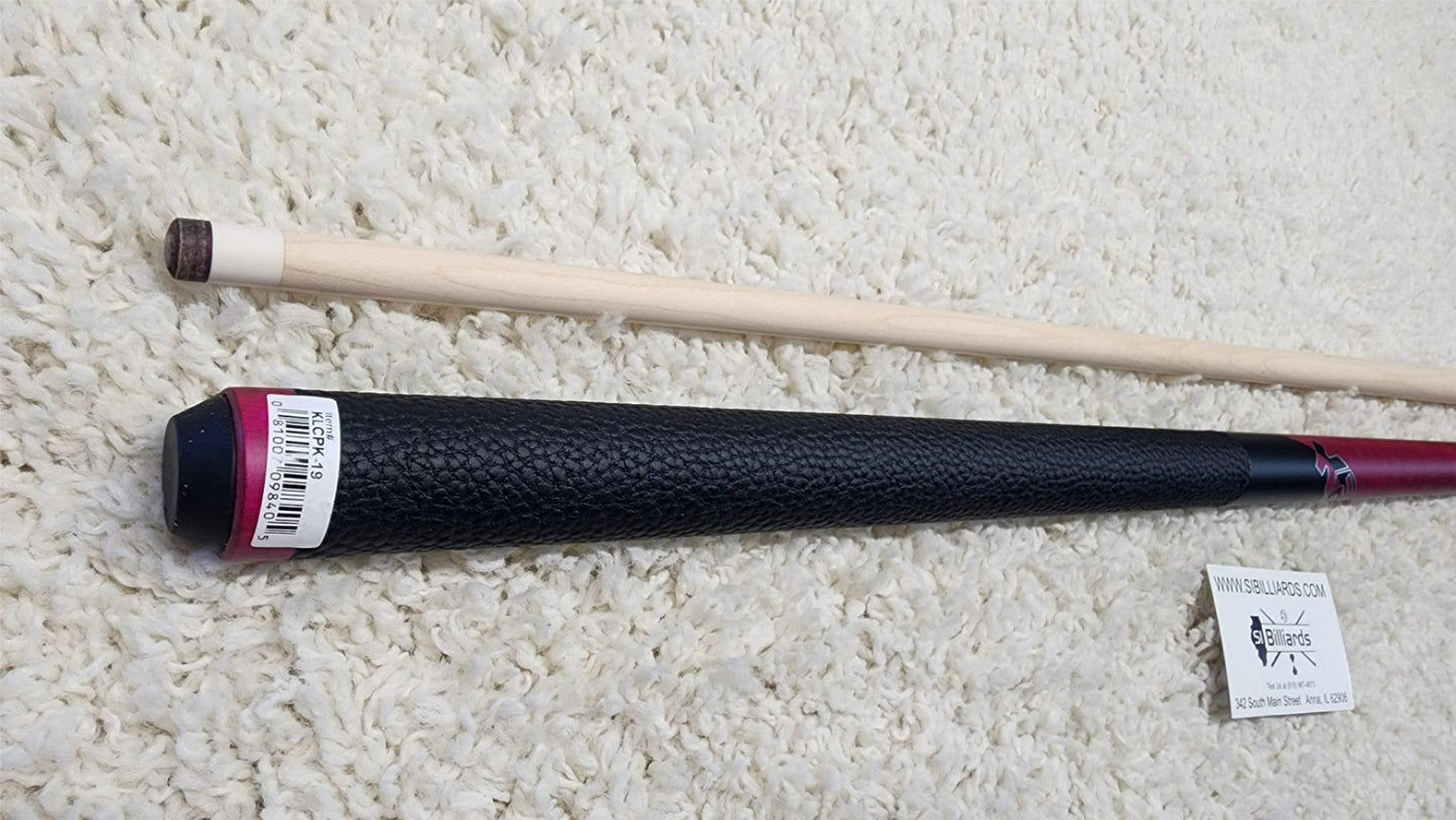 K2 Pool Cue KLCPL Pink w/ Leather Wrap Play Cue w/ Low Deflection 11.75MM Shaft