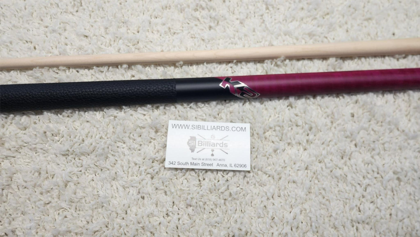 K2 Pool Cue KLCPL Pink w/ Leather Wrap Play Cue w/ Low Deflection 11.75MM Shaft