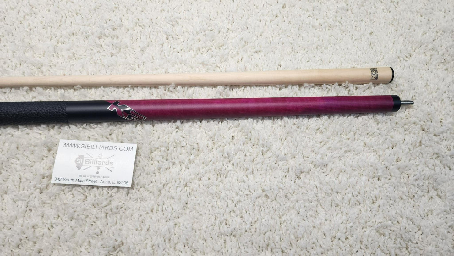 K2 Pool Cue KLCPL Pink w/ Leather Wrap Play Cue w/ Low Deflection 11.75MM Shaft