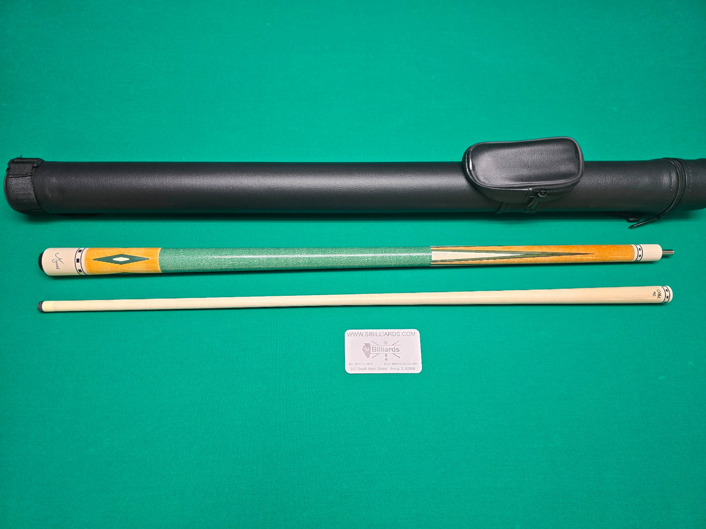 Meucci Economy Cure 7 Green Pool Cue 19oz w/ 12.5mm Pro Shaft! Free Hard Case!