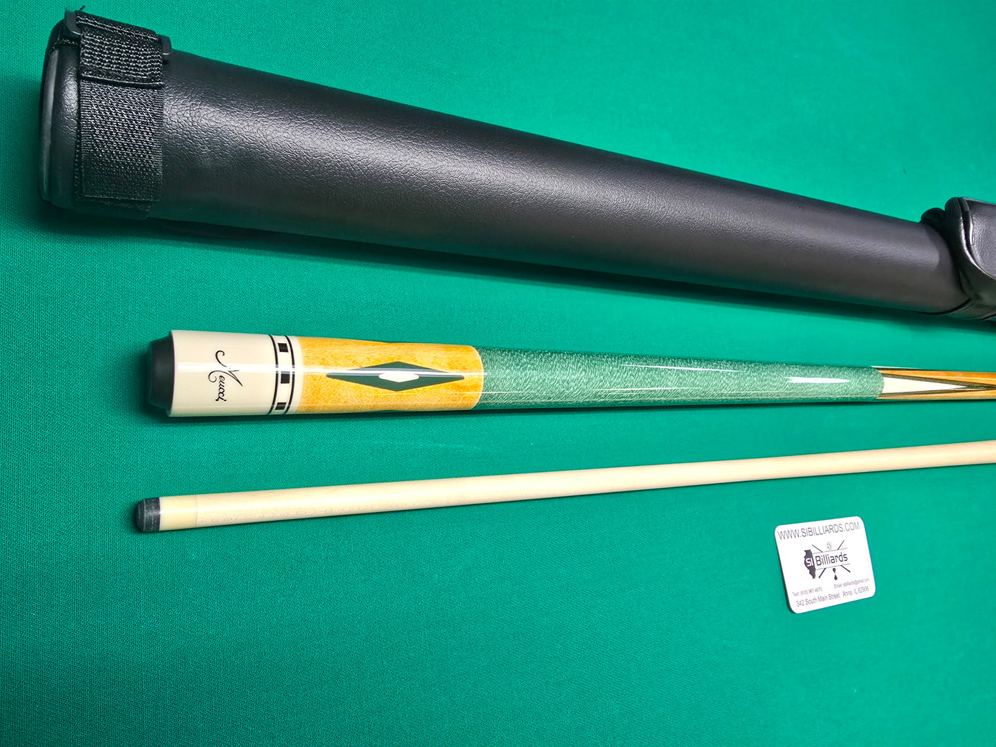 Meucci Economy Cure 7 Green Pool Cue 19oz w/ 12.5mm Pro Shaft! Free Hard Case!