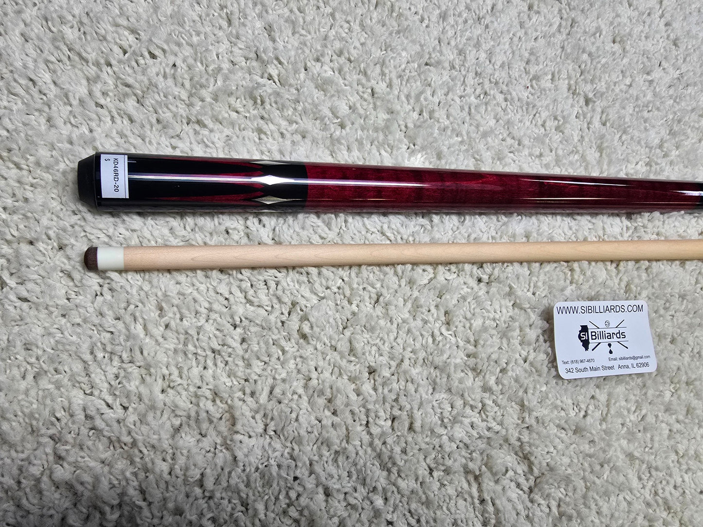 Koda KD46RD Pool Cue. Red with Black and Silver Graphic 12.5mm Shaft!