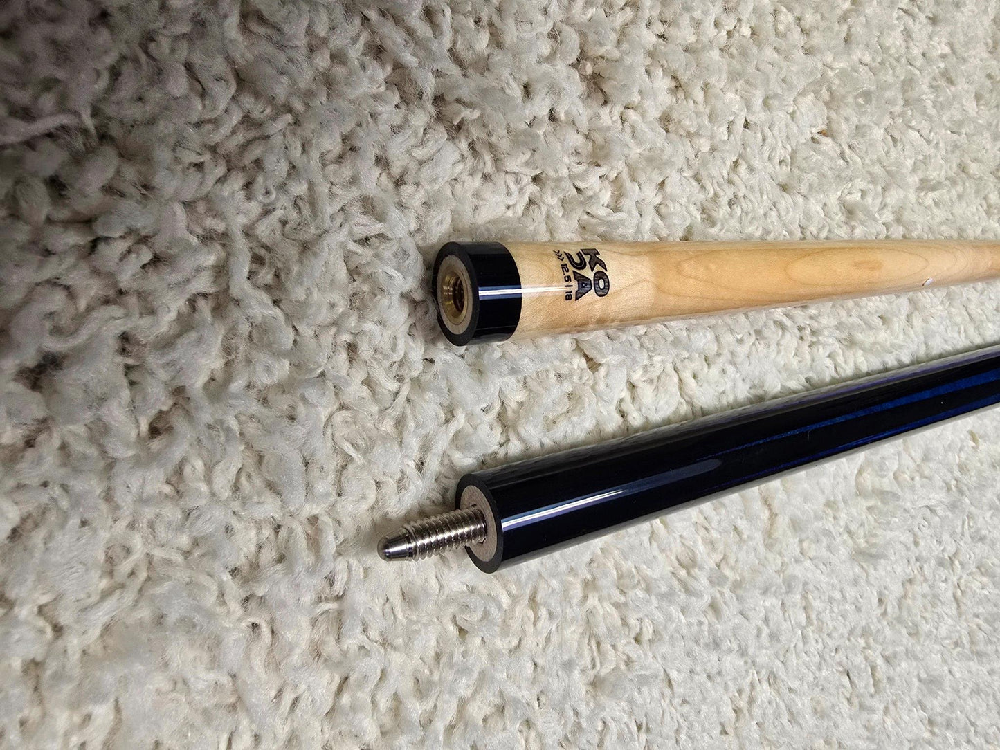 Koda KD46BL Pool Cue. Blue with Black and Silver Graphic 12.5mm Shaft!