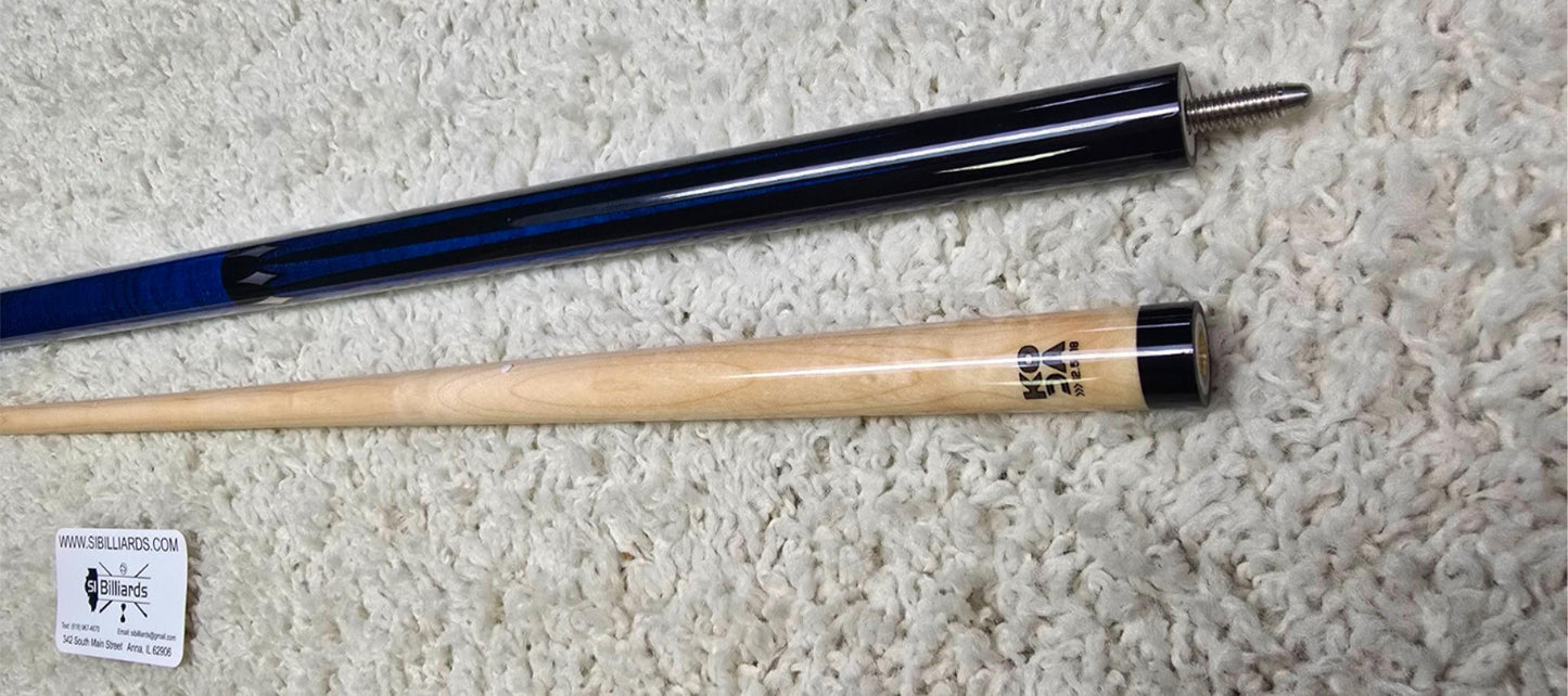 Koda KD46BL Pool Cue. Blue with Black and Silver Graphic 12.5mm Shaft!
