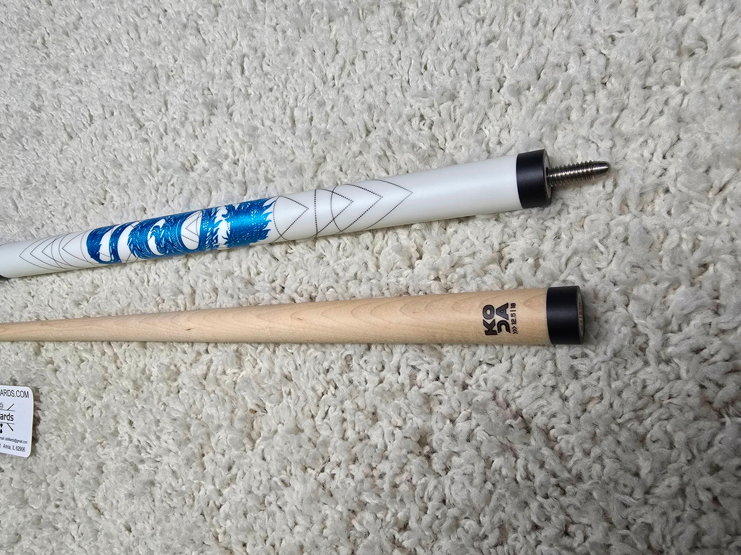 KODA Blue Dragon Graphic Pool Cue - KDV15WBL - FREE SHIPPING! 19 oz 12.75mm