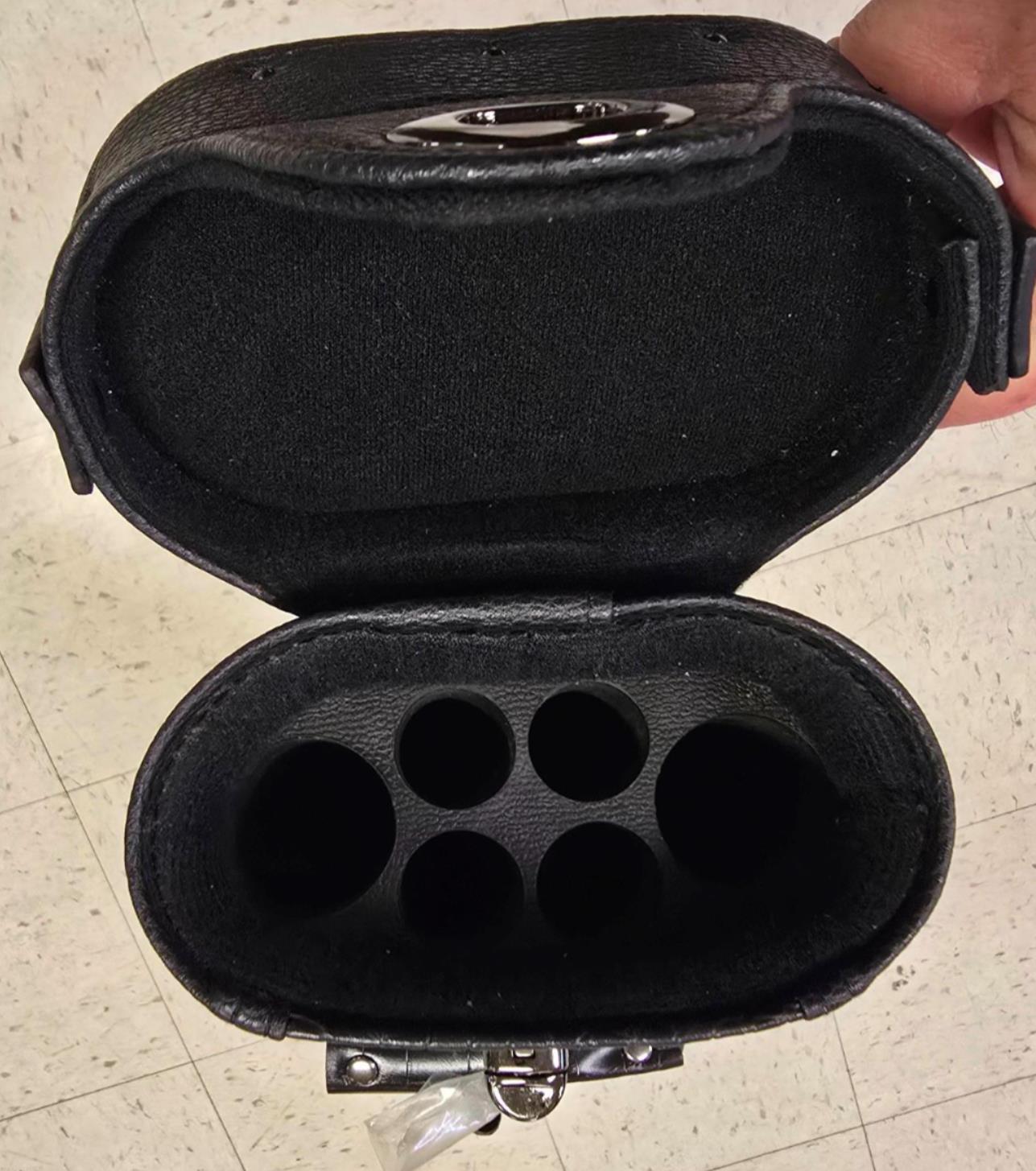 Leatherette Polyform Black Croc Print 2x4 Hard Pool Cue Case - With Kick Stand