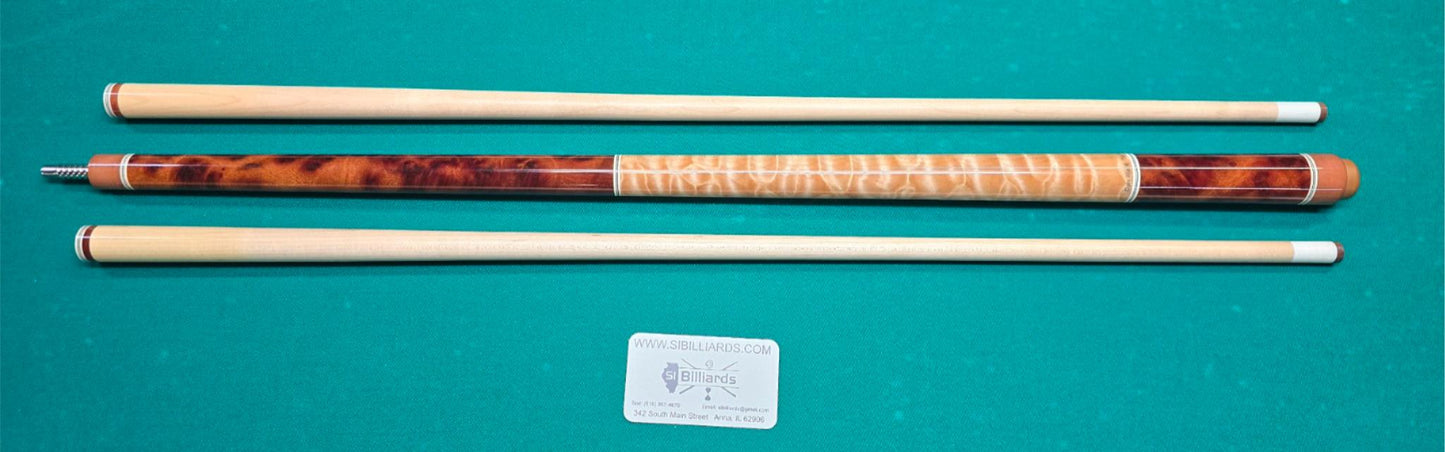 Don Hale Custom Cue Camphor Burl with Quilted Maple Two Shafts! Radial Joint!