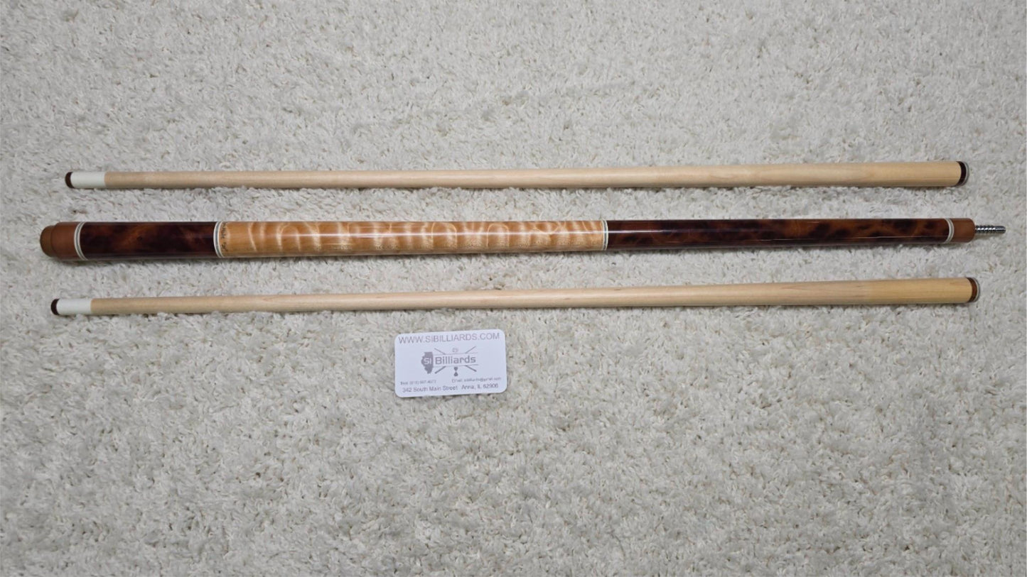 Don Hale Custom Cue Camphor Burl with Quilted Maple Two Shafts! Radial Joint!