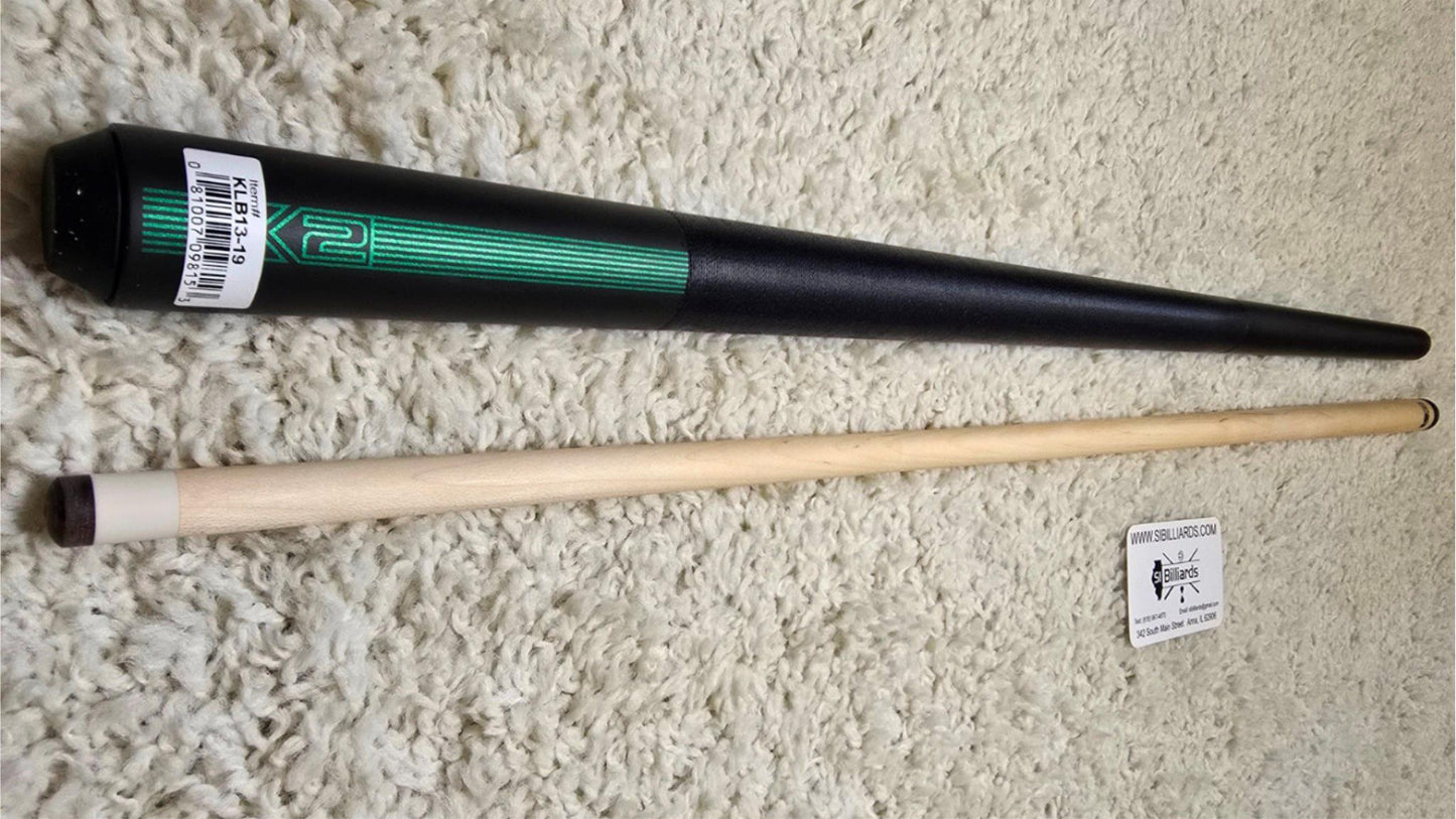 K2 Pool KLB13 Cue Matte Black With Green W/ K2 LD 12.5MM Shaft!
